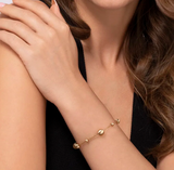 Gabriel & Co Chain Bracelet Station 14K Yellow Gold Bujukan