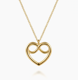 Gabriel & Co 14K Yellow Plain Gold Infinity Heart Pendant Necklace