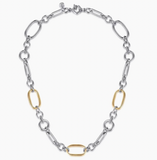 Gabriel & Co 14K Yellow Gold 925 Sterling Silver Bujukan Link Chain Necklace