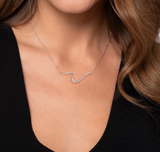 Gabriel & Co 14K White Gold Diamond Wave Bar Necklace