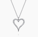 Gabriel & Co 14K White Gold Diamond Heart Pendant Necklace