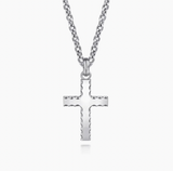 Gabriel & Co 22 Inch 925 Sterling Silver Beveled Trim Cross Pendant Necklace