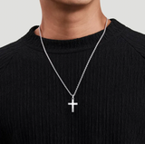 Gabriel & Co 22 Inch 925 Sterling Silver Beveled Trim Cross Pendant Necklace