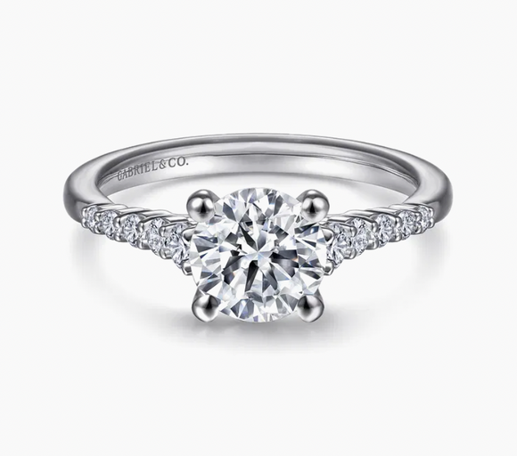 Gabriel & Co Reed 14K White Gold Round Diamond Engagement Ring – Matheu's
