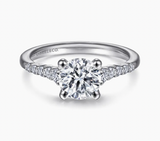 Gabriel & Co Reed 14K White Gold Round Diamond Engagement Ring