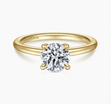 Gabriel & Co Ali 14K Yellow Gold Round Diamond Engagement Ring