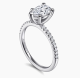 Gabriel & Co Amata 14K White Gold Pear Shape Diamond Engagement Ring