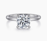 Gabriel & Co Elia 14K White Gold Solitaire Round Diamond Engagement Ring