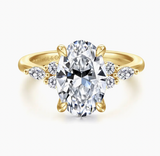 Gabriel & Co Avah 14K Yellow Gold Oval Diamond Cluster Engagement Ring