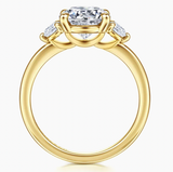 Gabriel & Co Adeline 14K Yellow Gold Round Three Stone Diamond Engagement Ring