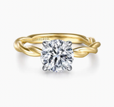 Gabriel & Co Emersin 14K White-Yellow Gold Twisted Round Diamond Engagement Ring