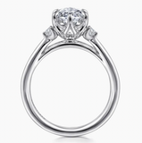 Gabriel & Co Blaise 14K White Gold 6 Prong Oval Three Stone Diamond Engagement Ring
