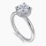 Gabriel & Co Catallina 14K White Gold Round Halo Diamond Engagement Ring