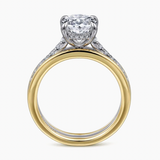 Gabriel & Co Feah 14K Yellow-White Gold Wide Band Oval Diamond Engagement Ring