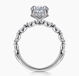 Gabriel & Co Adeena 14K White Gold Oval Hidden Halo Diamond Engagement Ring