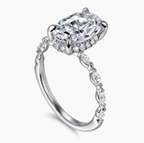 Gabriel & Co Adeena 14K White Gold Oval Hidden Halo Diamond Engagement Ring