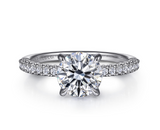 Gabriel & Co 14k White Gold Round Center Stone Diamond Band