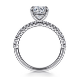 Gabriel & Co 14k White Gold Round Center Stone Diamond Band