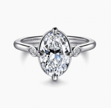 Gabriel & Co Charli 14K White Gold Oval Three Stone Diamond Engagement Ring