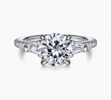 Gabriel & Co Kendal 14K White Gold Round Three Stone Diamond Engagement Ring