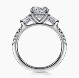 Gabriel & Co Kendal 14K White Gold Round Three Stone Diamond Engagement Ring