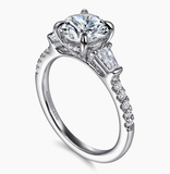 Gabriel & Co Kendal 14K White Gold Round Three Stone Diamond Engagement Ring