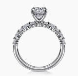 Gabriel & Co Peak 14K White Gold Round Diamond Engagement Ring