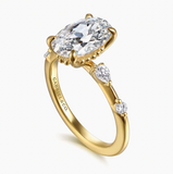 Gabriel & Co Carinna  14K Yellow Gold Oval Diamond Engagement Ring