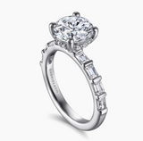 Gabriel & Co Joanie 14K White Gold Round Diamond Engagement Ring