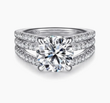 Gabriel & Co Rivah 14K White Gold Split Shank Round Diamond Engagement Ring