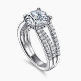Gabriel & Co Rivah 14K White Gold Split Shank Round Diamond Engagement Ring
