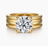 Gabriel & Co Giova 14K Yellow Gold Round Diamond Engagement Ring