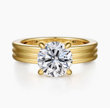 Gabriel & Co Sela  14K Yellow Gold Round Diamond Engagement Ring