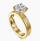 Gabriel & Co Sela  14K Yellow Gold Round Diamond Engagement Ring