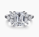 Gabriel & Co Caye 14K White Gold Emerald Cut Diamond Engagement Ring