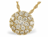 Allison Kaufman Cluster Diamond Yellow Gold Necklace NR65-1