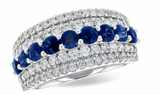 Allison Kaufman White Gold Blue Sapphire Wedding Band W2424
