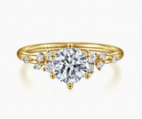 Gabriel & Co Reena 14K Yellow Gold 6 Prong Round Diamond Engagement Ring