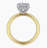 Gabriel & Co Daniele 14K White and Yellow Gold Round Solitaire Diamond Engagement Ring