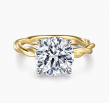 Gabriel & Co Emersin 14K White-Yellow Gold Twisted Round Diamond Engagement Ring