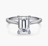 Gabriel & Co Anne 14K White Gold Emerald Cut Solitaire Diamond Engagement Ring