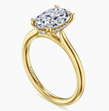 Gabriel & Co Azucena 14K Yellow Gold Oval Solitaire Diamond Engagement Ring