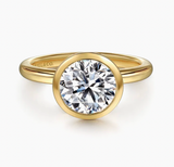 Gabriel & Co Linny 14K Yellow Gold Bezel Set Round Diamond Engagement Ring