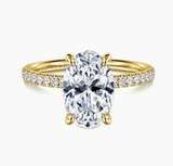 Gabriel & Co Twain 14K Yellow Gold Oval Diamond Engagement Ring