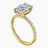 Gabriel & Co Twain 14K Yellow Gold Oval Diamond Engagement Ring