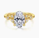 Gabriel & Co Brigida Vintage Inspired 14K Yellow Gold Oval Diamond Engagement Ring