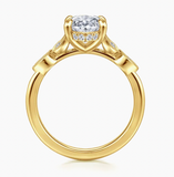 Gabriel & Co Brigida Vintage Inspired 14K Yellow Gold Oval Diamond Engagement Ring