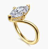 Gabriel & Co Cosmic 14K Yellow Gold Marquise Shape Diamond Engagement Ring