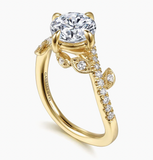 Gabriel & Co Darcie 14K Yellow Gold Round Diamond Engagement Ring