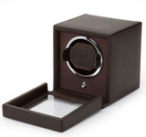 Wolf Cub Brown Single Watch Winder with Cover